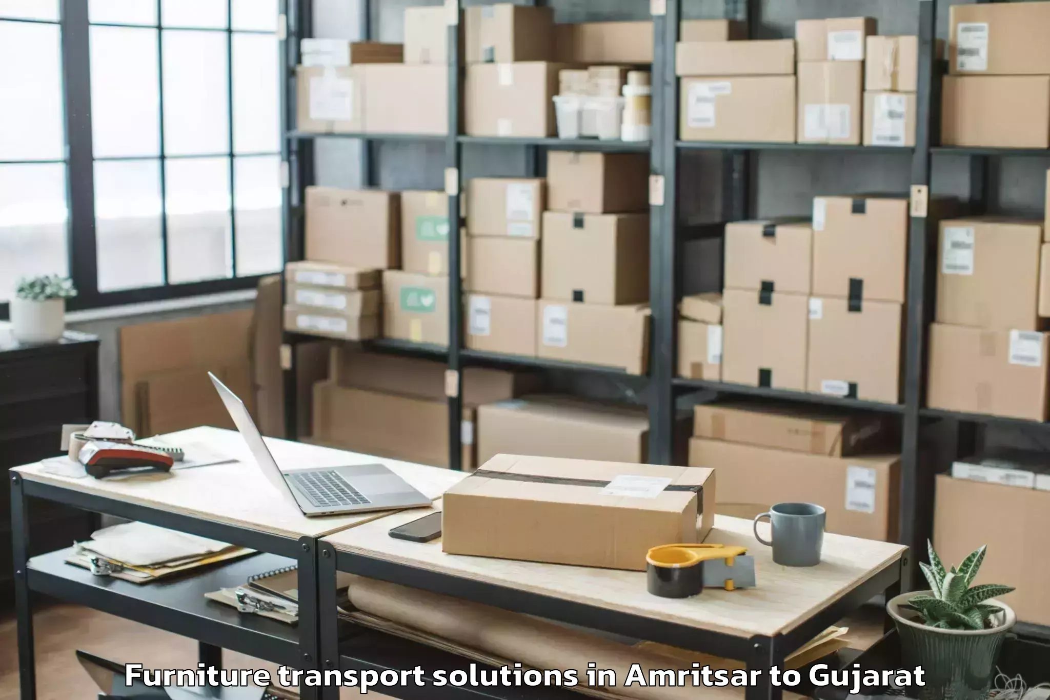 Reliable Amritsar to Vaghodia Ina Furniture Transport Solutions